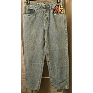 NINTH HALL AMBUSH Jeans Mens 30 Dragon Embroidered Baggy Wide Leg VTG Y2K Skater